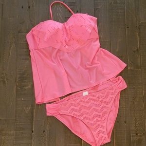 Hula Honey- Hot Pink 2 piece bathing suit